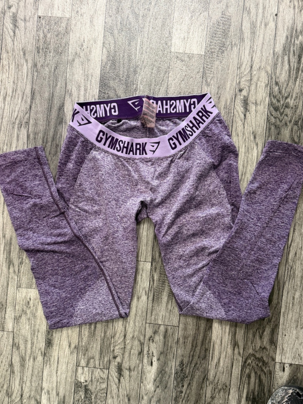 Gymshark Heather Purple Kids Seamless Leggings with Branded Waistband